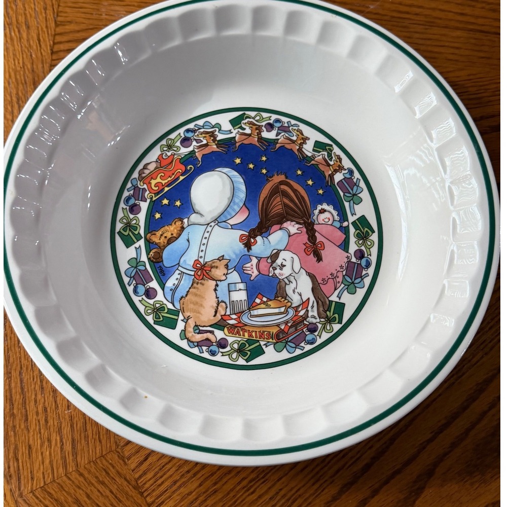 Watkins‎ Country Kids Collector Recipe Pie Plate Holiday Turkey & Stuffing 5/5